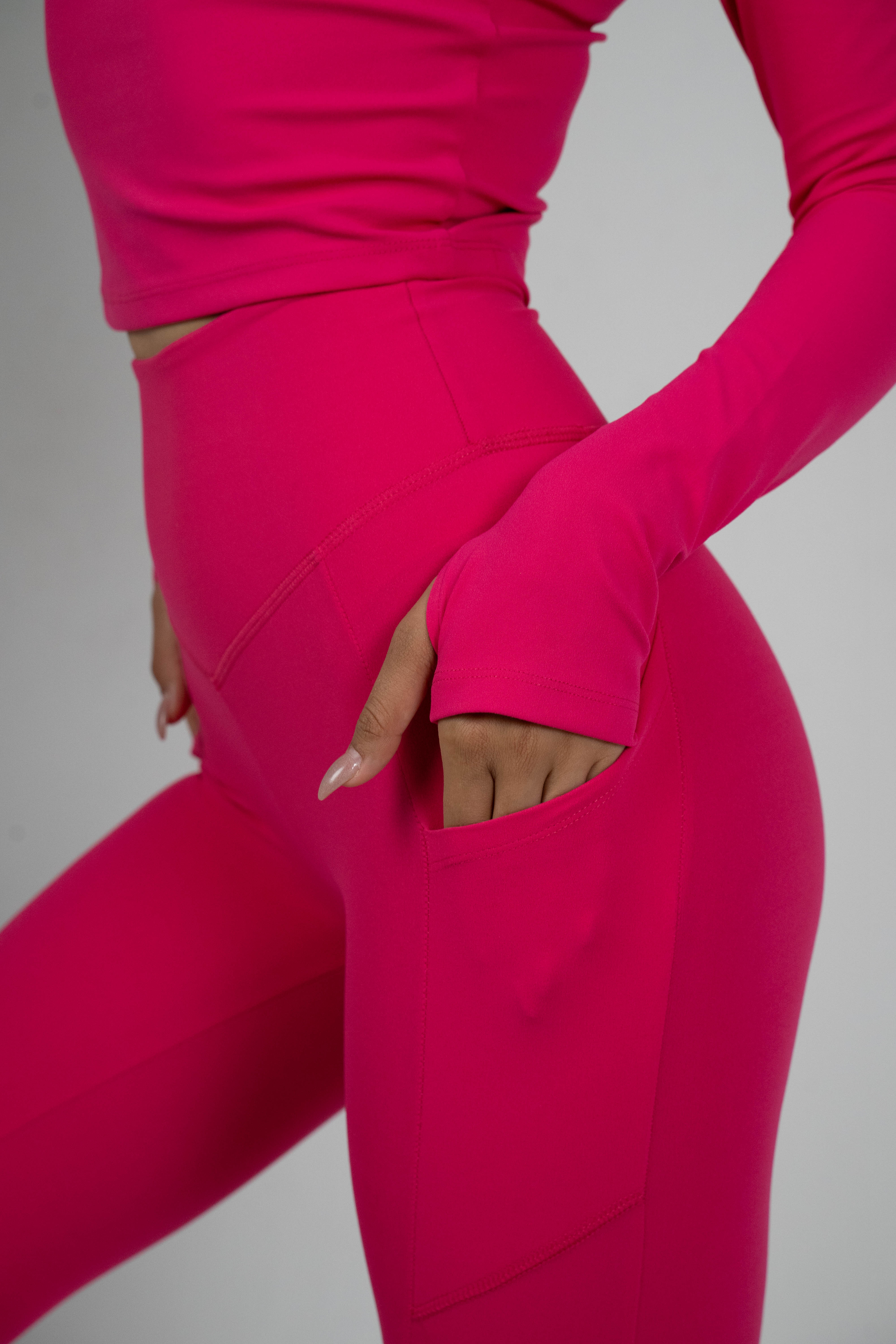 ULTRA SOFT ESSENTIAL POCKETED LEGGINGS - Hot Pink