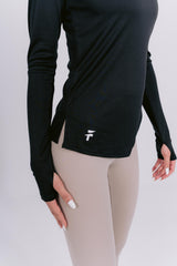 Performance Long Sleeve Top - Black - FIT TRIBE