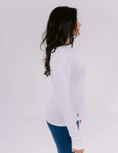 HOME TOWN PERFORMANCE LONG SLEEVES TOP - White - FIT TRIBE