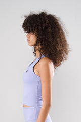 ULTRA SOFT ESSENTIAL SLEEVELESS CROP TOP - Lilac Cloud - FIT TRIBE
