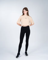 CLOUD COTTON OVERSIZED CROP TOP - Beige - FIT TRIBE