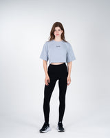 CLOUD COTTON OVERSIZED CROP TOP - Heather Grey - FIT TRIBE