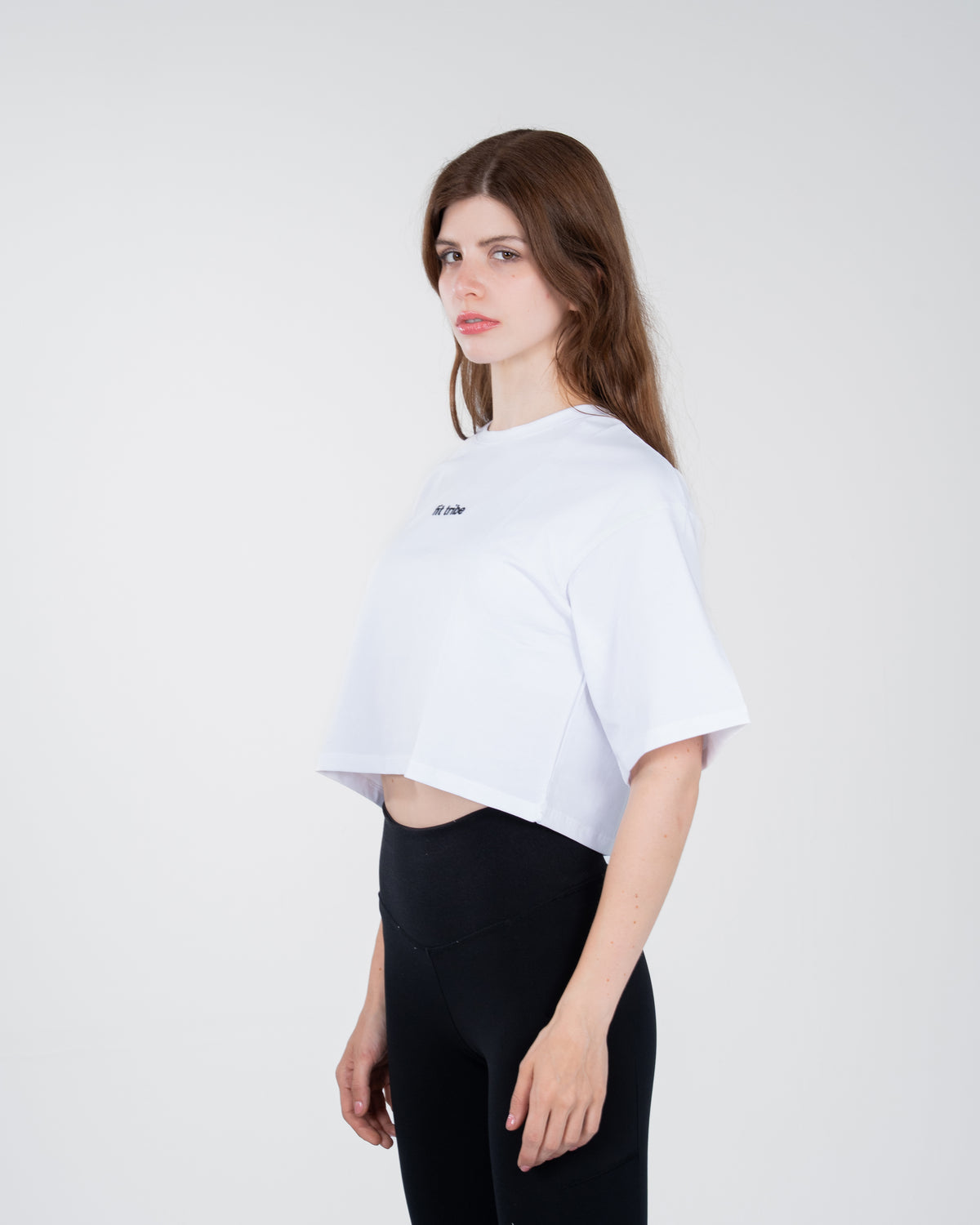 CLOUD COTTON OVERSIZED CROP TOP - White - FIT TRIBE