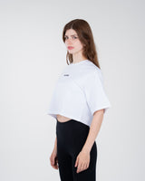 CLOUD COTTON OVERSIZED CROP TOP - White - FIT TRIBE
