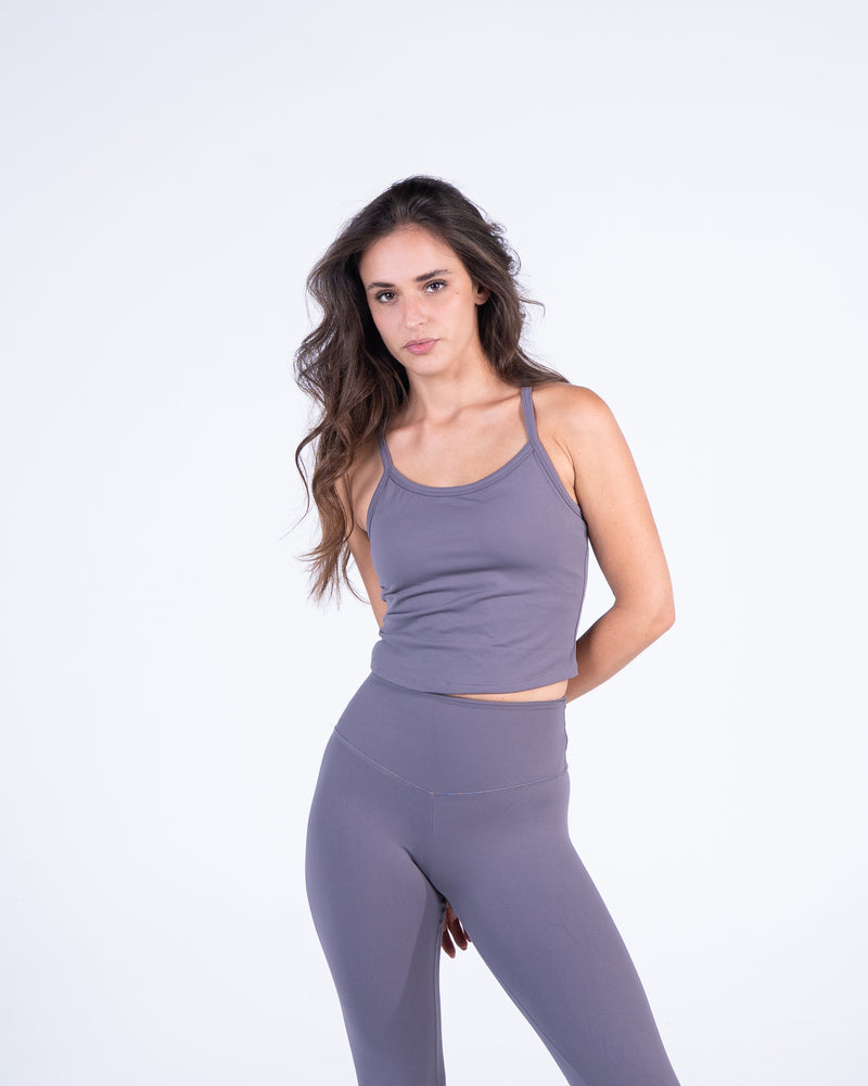 Ultra Soft Apex Padded Strap Tank - Graphite