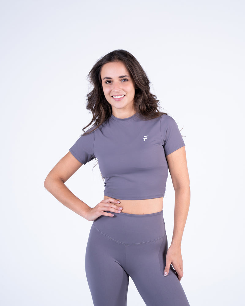 Ultra Soft Apex Crop Top - Graphite