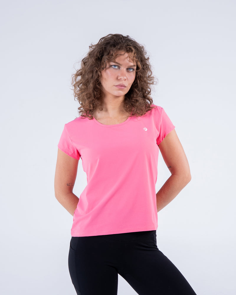 Signature Weave Quarter Sleeve Tee - Watermelon Pink