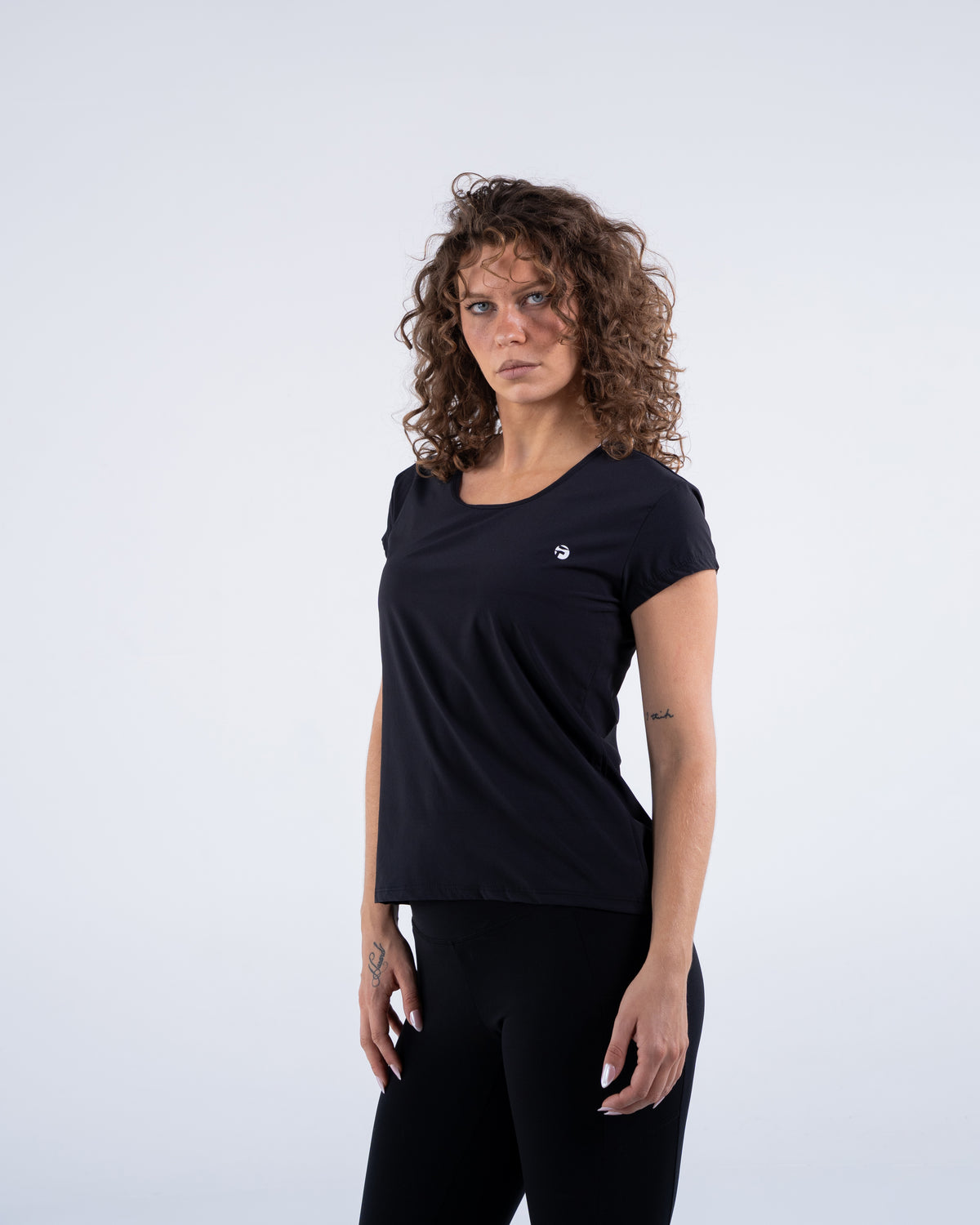 Signature Weave Quarter Sleeve Tee - Black - FIT TRIBE