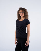 Signature Weave Quarter Sleeve Tee - Black - FIT TRIBE