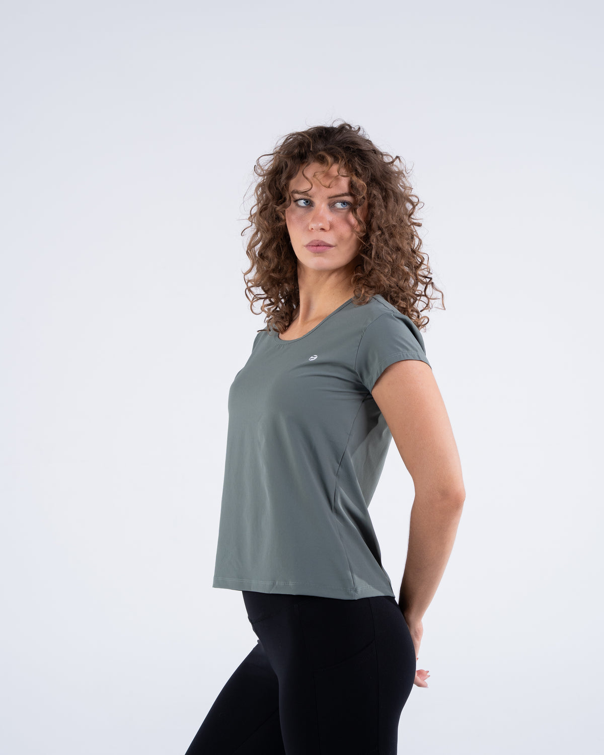 Signature Weave Quarter Sleeve Tee - Deep Olive - FIT TRIBE