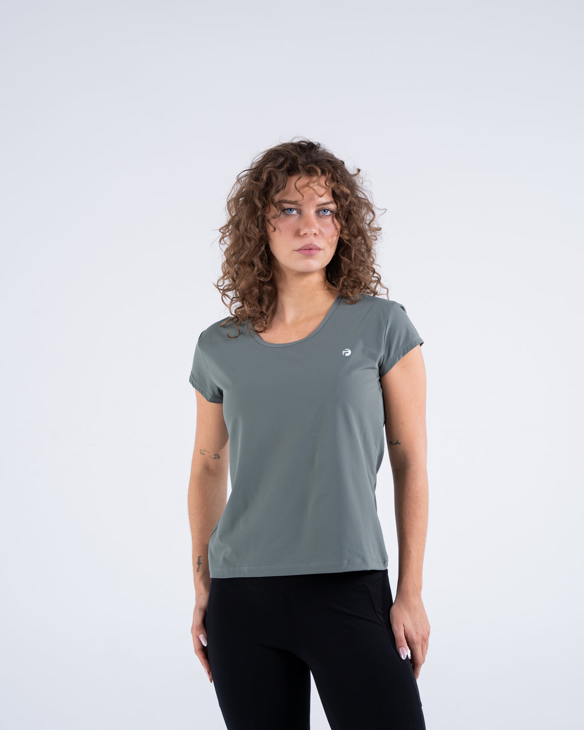 Signature Weave Quarter Sleeve Tee - Deep Olive - FIT TRIBE