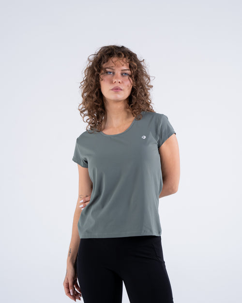 Signature Weave Quarter Sleeve Tee - Deep Olive