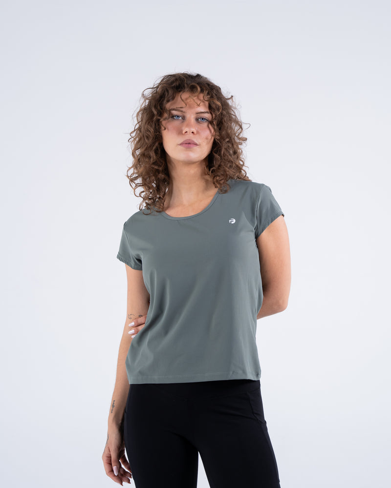Signature Weave Quarter Sleeve Tee - Deep Olive