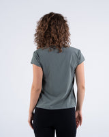 Signature Weave Quarter Sleeve Tee - Deep Olive - FIT TRIBE