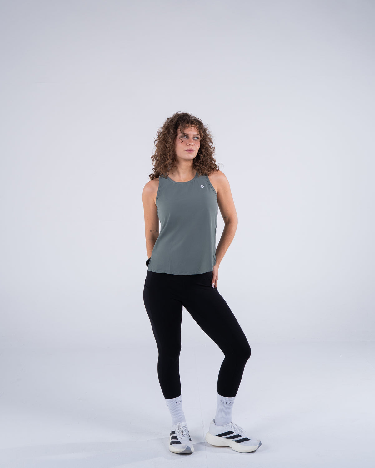 Signature Weave Tank - Deep Olive - FIT TRIBE