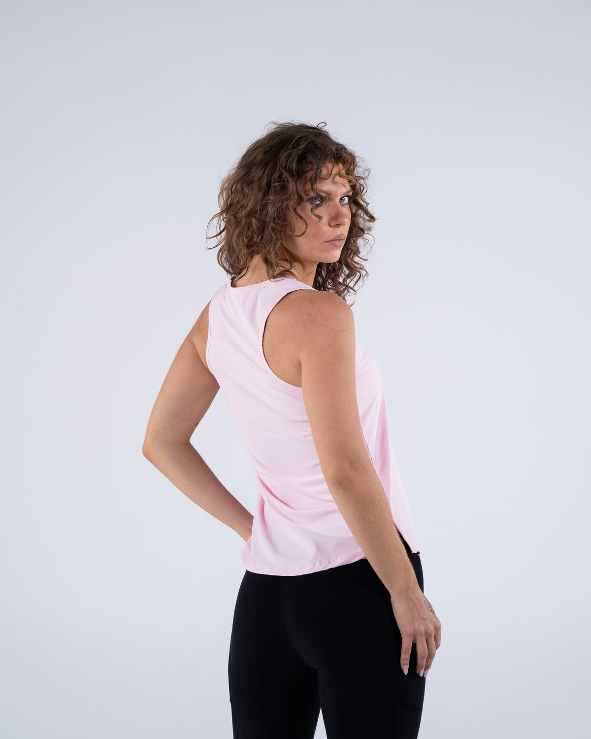 Signature Weave Tank - Baby Pink - FIT TRIBE