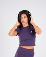 Ultra Soft Essential Crop Top - Dark Berry - FIT TRIBE