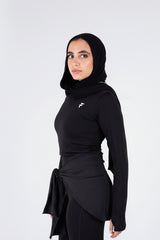 Ultra Soft Apex Zip-Up Body Fit Top - Black - FIT TRIBE
