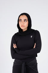 Ultra Soft Apex Zip-Up Body Fit Top - Black - FIT TRIBE