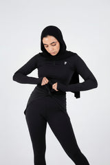 Ultra Soft Apex Zip-Up Body Fit Top - Black - FIT TRIBE