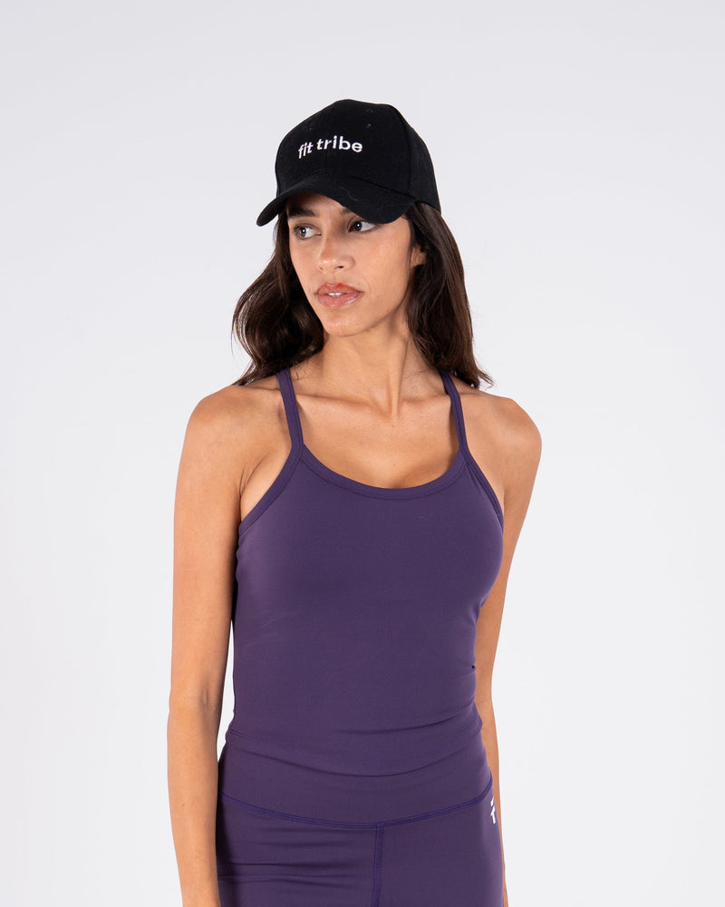 Ultra Soft Essential Padded Strap Tank - Dark Berry
