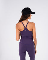 Ultra Soft Essential Padded Strap Tank - Dark Berry - FIT TRIBE
