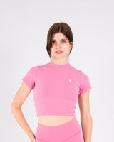 Ultra Soft Essential Crop Top - Bubblegum Pink - FIT TRIBE