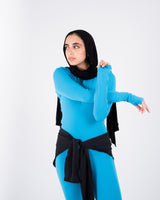 Ultra Soft Essential Zip-Up Body Fit Top - Marine Blue - FIT TRIBE