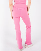 Ultra Soft Premium Flared Pants - Bubblegum Pink - FIT TRIBE