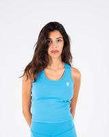 Ultra Soft Essential Crop Tank - Marine Blue - FIT TRIBE