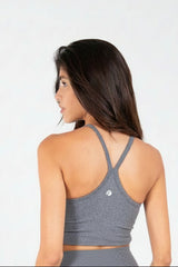 Ultra Soft Apex Padded Strap Tank - Dark Heather Grey - FIT TRIBE