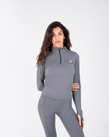 Ultra Soft Apex Zip-Up Body Fit Top - Dark Heather Grey - FIT TRIBE