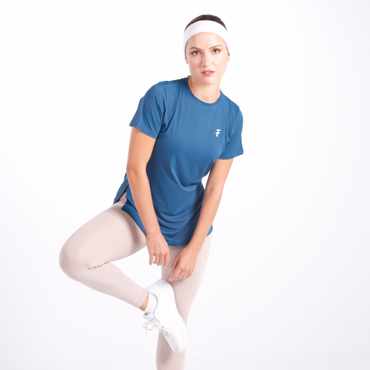 PERFORMANCE EXTENDED SHORT SLEEVE TOP  - Cobalt Blue - FIT TRIBE