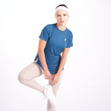 PERFORMANCE EXTENDED SHORT SLEEVE TOP  - Cobalt Blue - FIT TRIBE