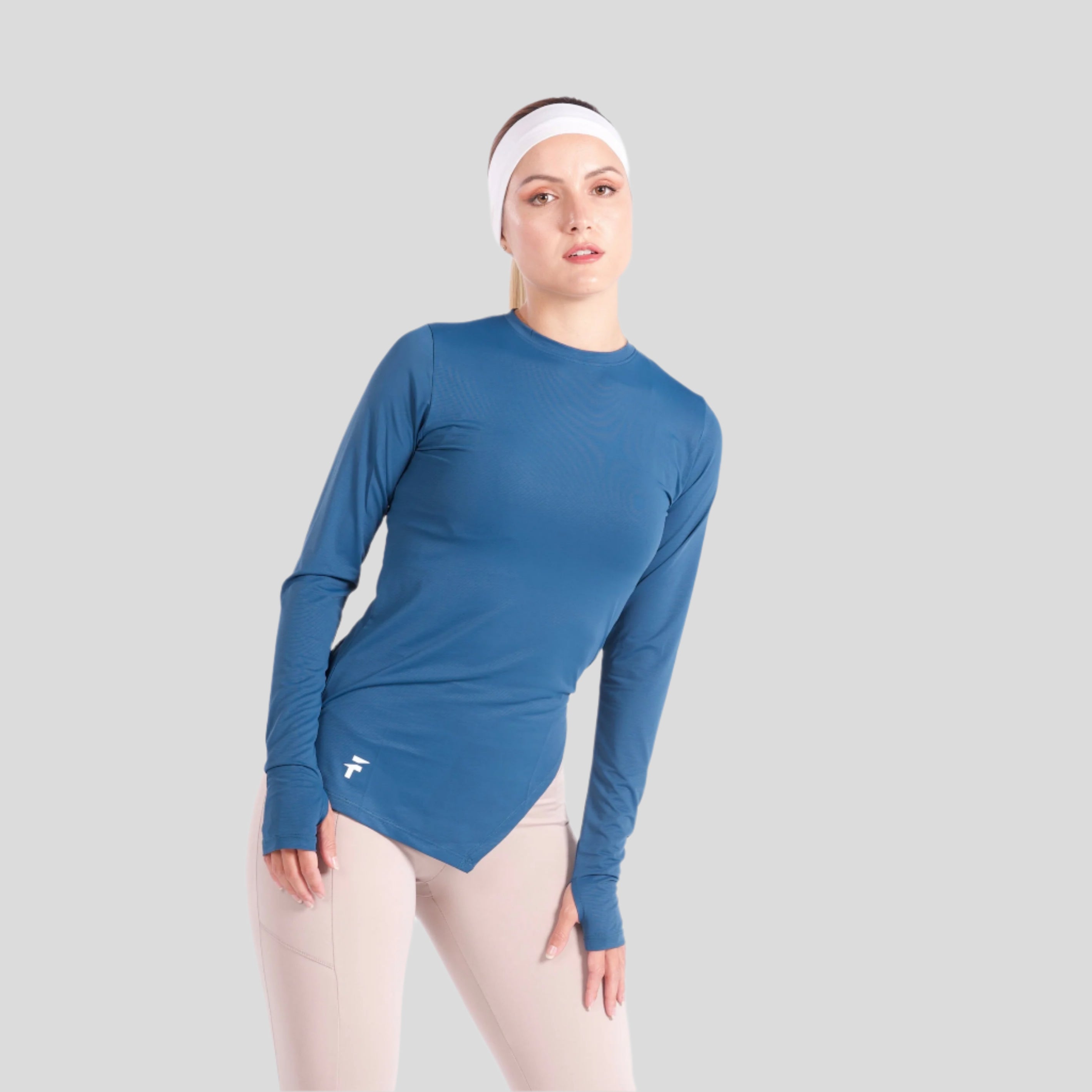 PERFORMANCE LONG SLEEVE TOP  - Cobalt Blue - FIT TRIBE