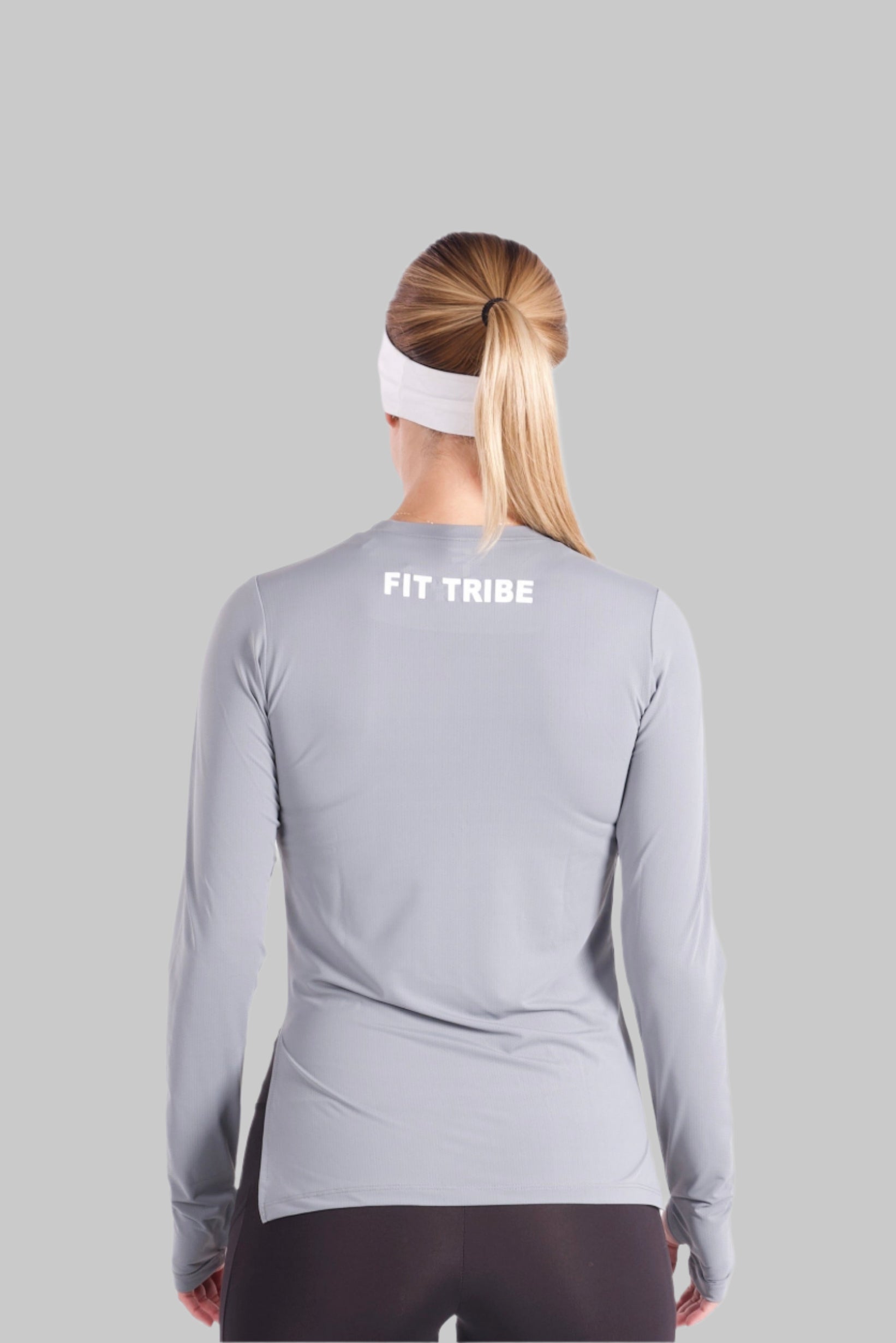 ESSENTIAL LONG SLEEVE TOP - Grey - FIT TRIBE