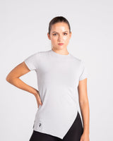 ESSENTIAL SHORT SLEEVE TOP - Light Grey - FIT TRIBE