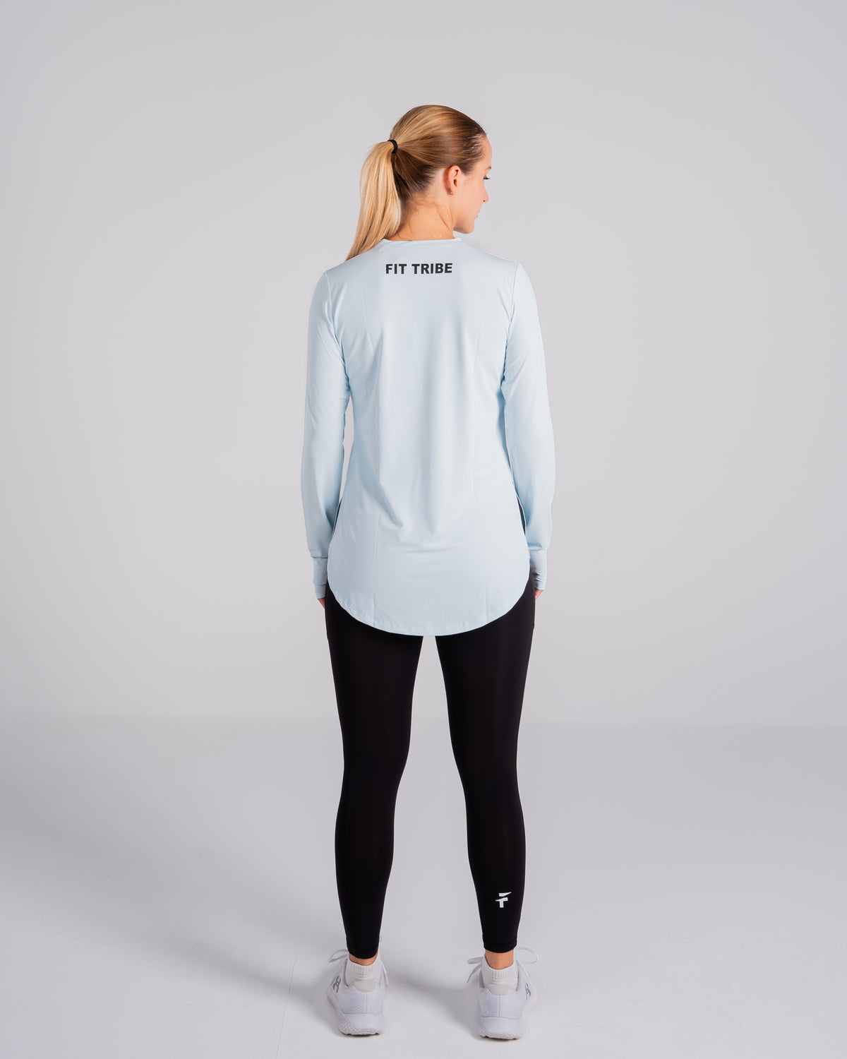 ESSENTIAL EXTENDED LONG SLEEVE TOP  - Frost Blue - FIT TRIBE
