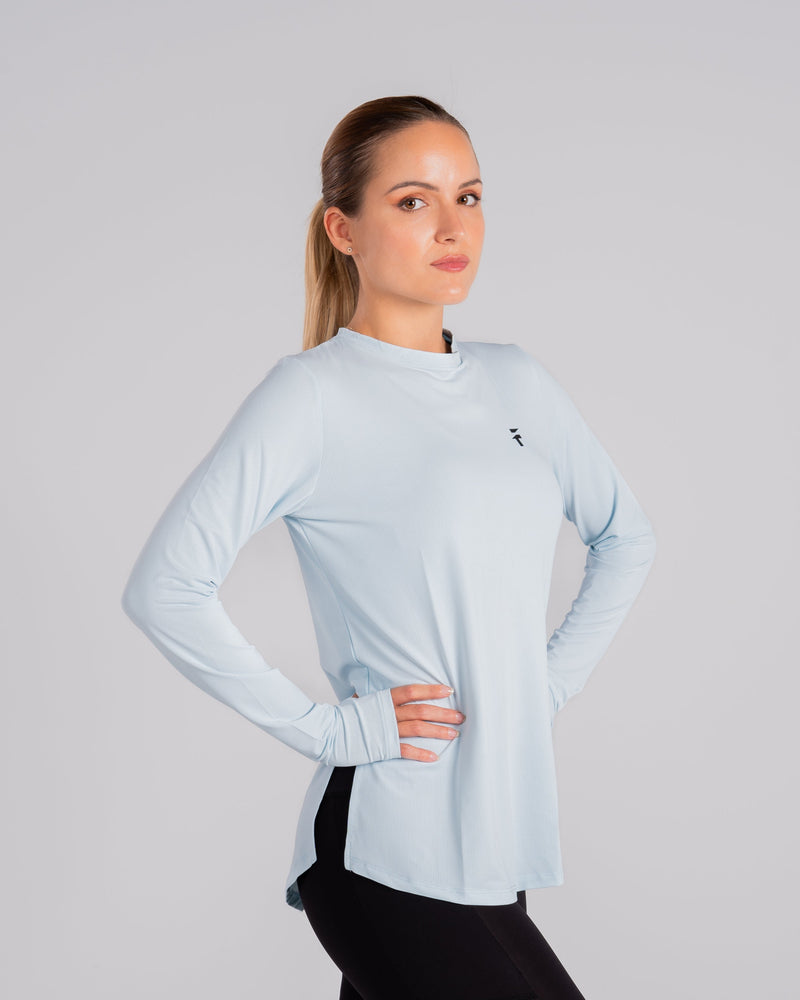 Essential Extended Long Sleeve Top - Frost Blue