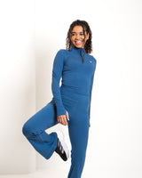 ULTRA SOFT ESSENTIAL ZIP-UP BODY FIT TOP - Crystal Blue - FIT TRIBE