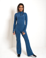 ULTRA SOFT PREMIUM FLARED PANTS - Crystal Blue - FIT TRIBE