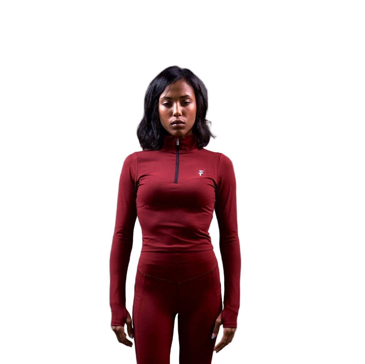 ULTRA SOFT ESSENTIAL ZIPPER BODY FIT TOP - Merlot Red - FIT TRIBE