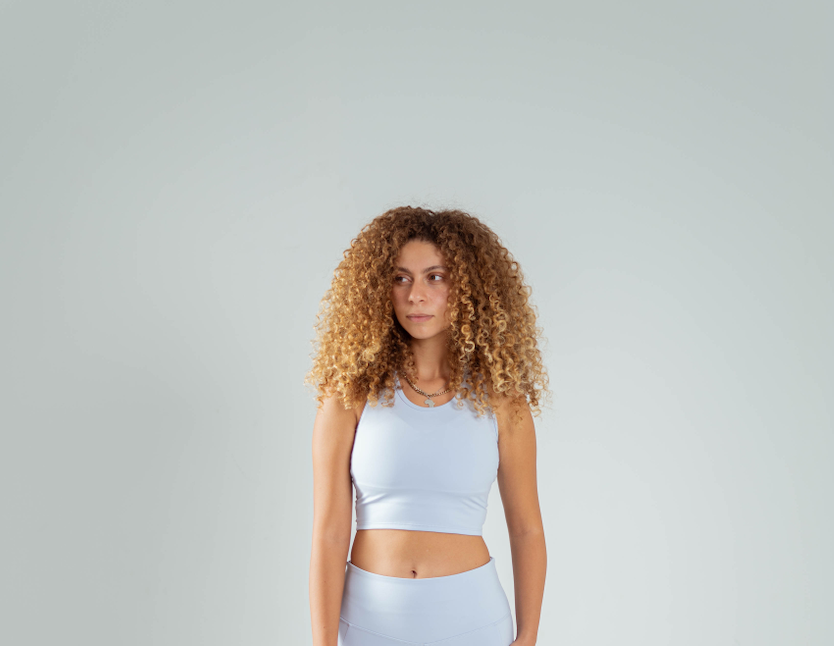 ULTRA SOFT ESSENTIAL SLEEVELESS CROP TOP - Aqua Blue - FIT TRIBE