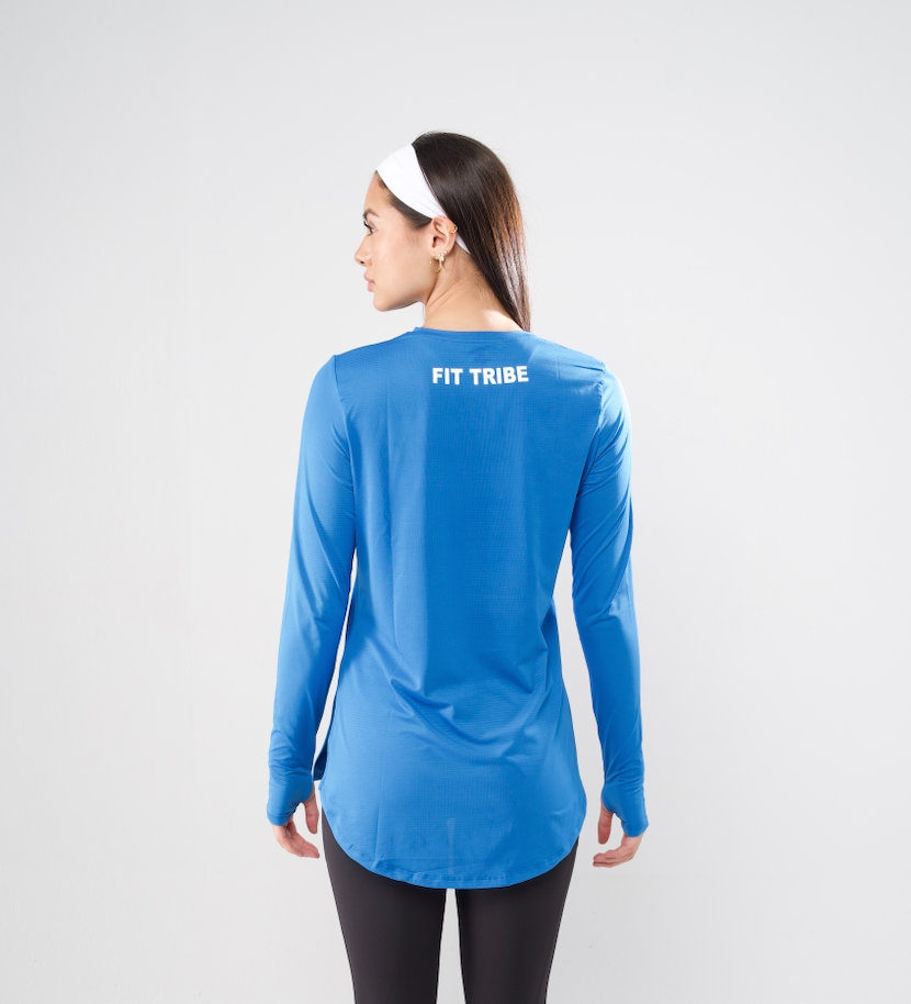 PERFORMANCE EXTENDED LONG SLEEVE TOP - Blue