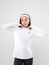 PERFORMANCE EXTENDED LONG SLEEVE TOP - White - FIT TRIBE