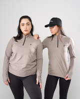 Performance Tech Quarter Zipper - Pearl Grey - FIT TRIBE