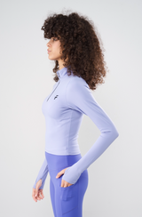 ULTRA SOFT ESSENTIAL ZIP-UP BODY FIT TOP - Lilac Cloud - FIT TRIBE
