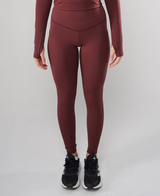 ULTRA SOFT ESSENTIAL POCKETED LEGGINGS - Deep Burgundy - FIT TRIBE