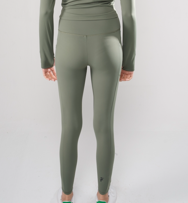ULTRA SOFT ESSENTIAL POCKETED LEGGINGS - Army Green - FIT TRIBE