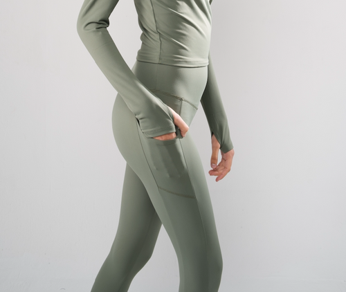 Ultra Soft Essential Pocketed Leggings - Army Green